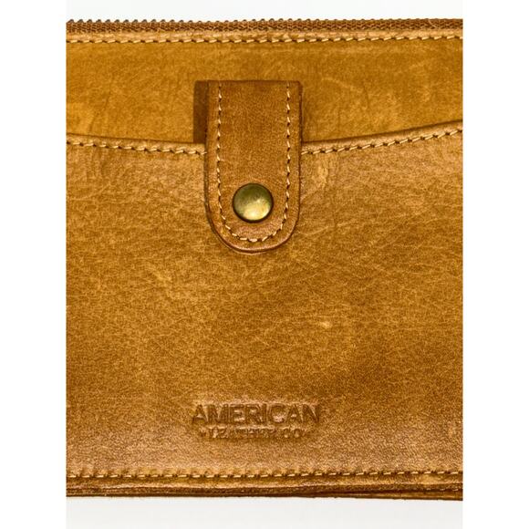 American Leather Co Small Cognac Brown Soft Leather Handbag Crossbody - Picture 3 of 9